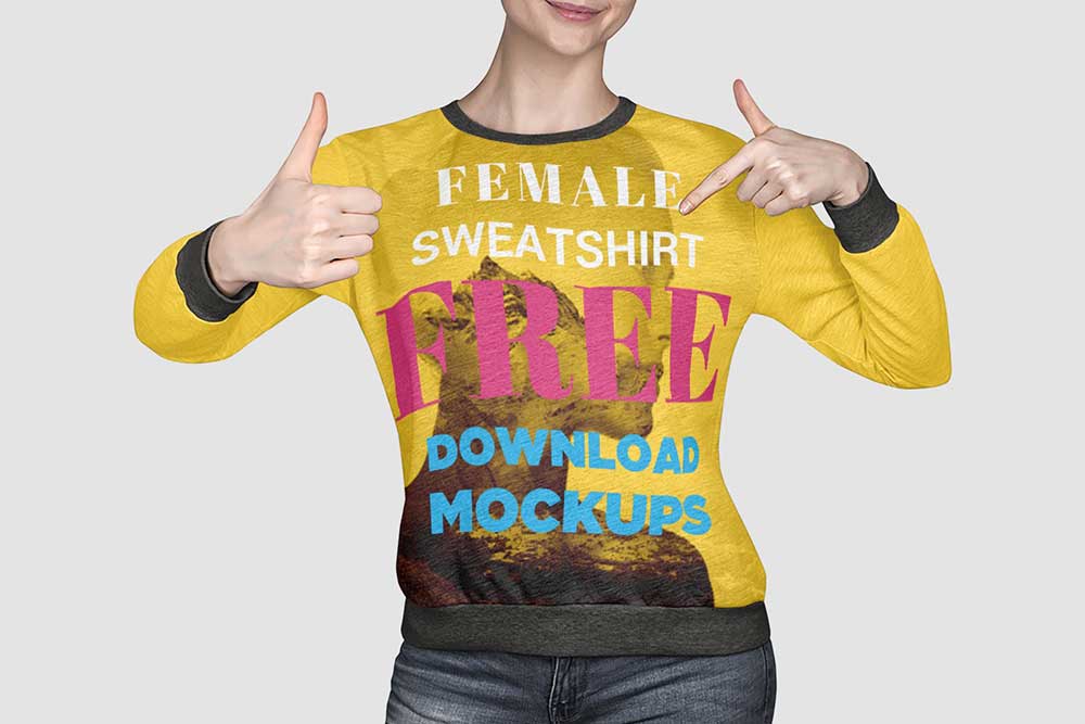 free women sweatshirt mockup