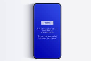 Free Customizable Blue Screen of Death Mockup in PSD