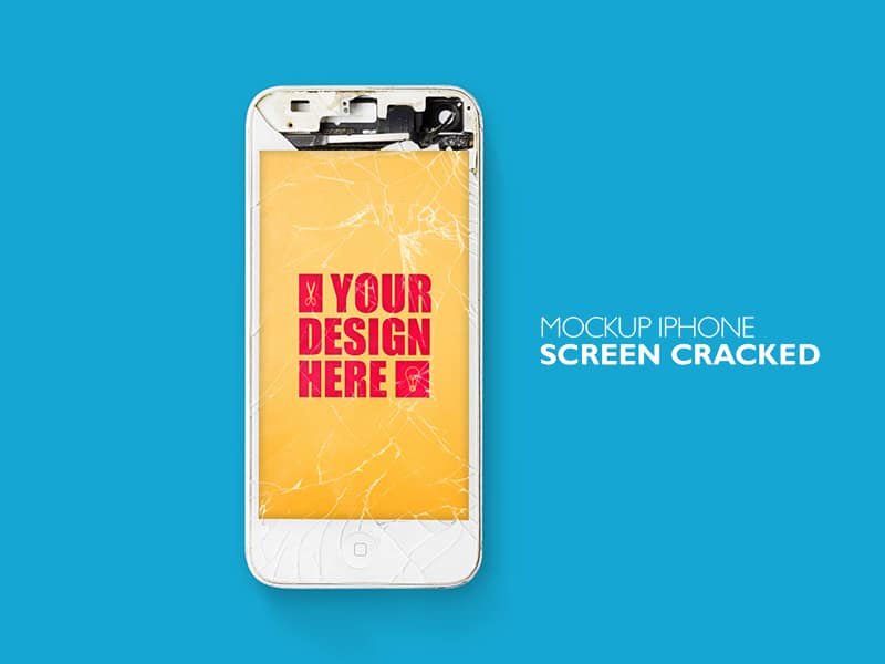 Download Free Cracked iPhone Screen Mockup in PSD - DesignHooks