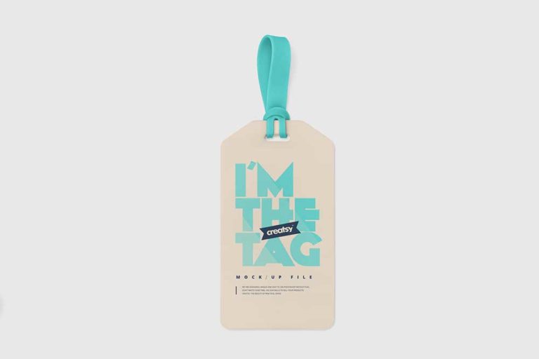 Download Free Download Luggage Tag PSD Mockup - Designhooks