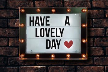 Free Marquee Light Box Design Mockup in PSD