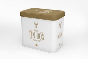 Metallic Tin Box Mockup
