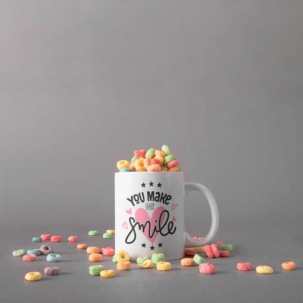 Download Free Mug Plus Cereals Template Mockup In Psd Designhooks