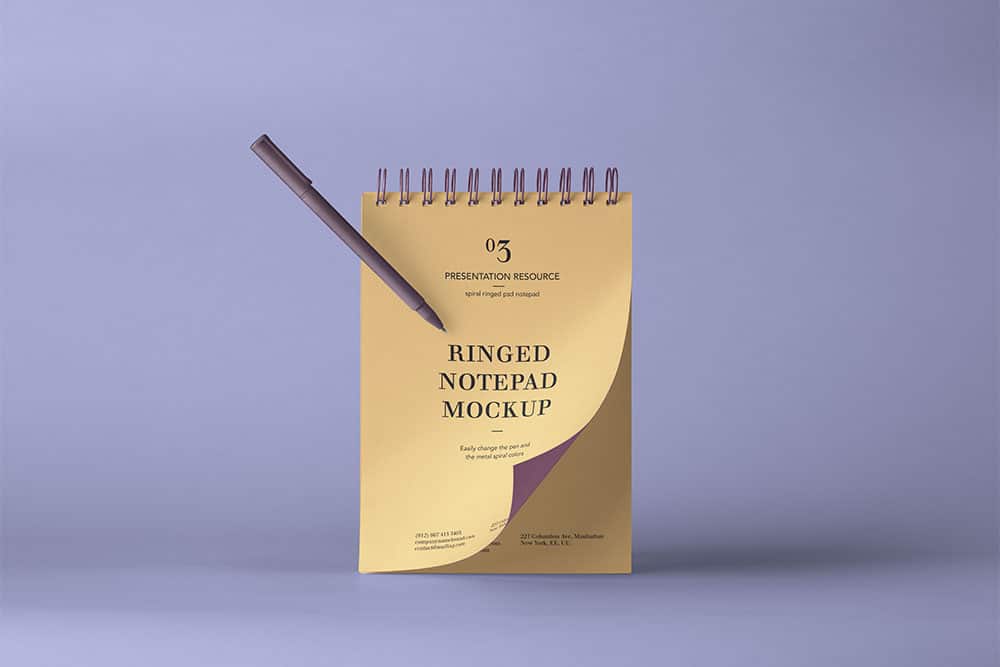 ringed notepad mockup