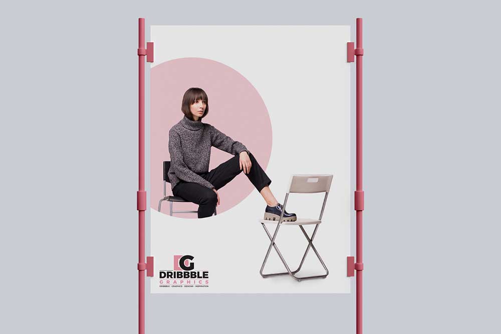 sandwiched metal clasps poster mockup