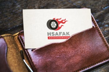 Free Business Card Plus Wallet Mockup in PSD
