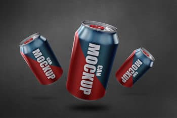 Soda Can Mockup Free PSD