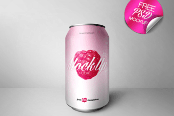 Free Soda Can PSD Mockup – Available With Customizable Features