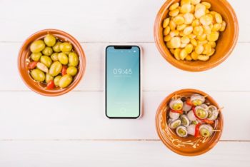 Free Traditional Spanish Food Plus Smartphone Mockup
