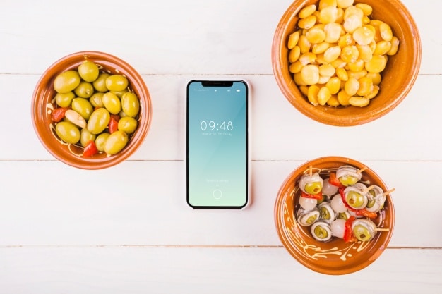 Traditional Spanish Food Plus Smartphone