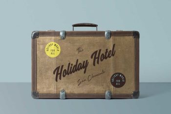 Free Vintage Suitcase Mockup