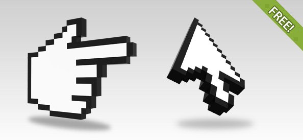 3D Pixelated Cursor Renders