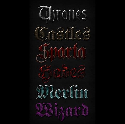 Medieval Text Effect Designs