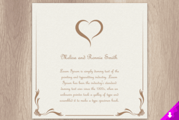 Lovely & Simple Designed Wedding Invitation Card PSD Mockup