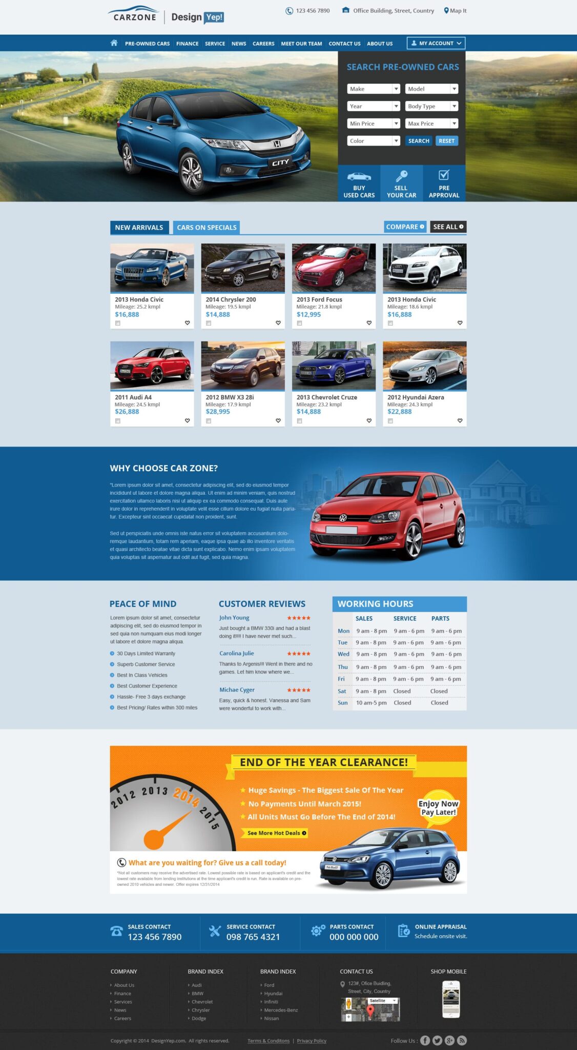 Car Themed Website Design PSD Mockup Download Free | DesignHooks