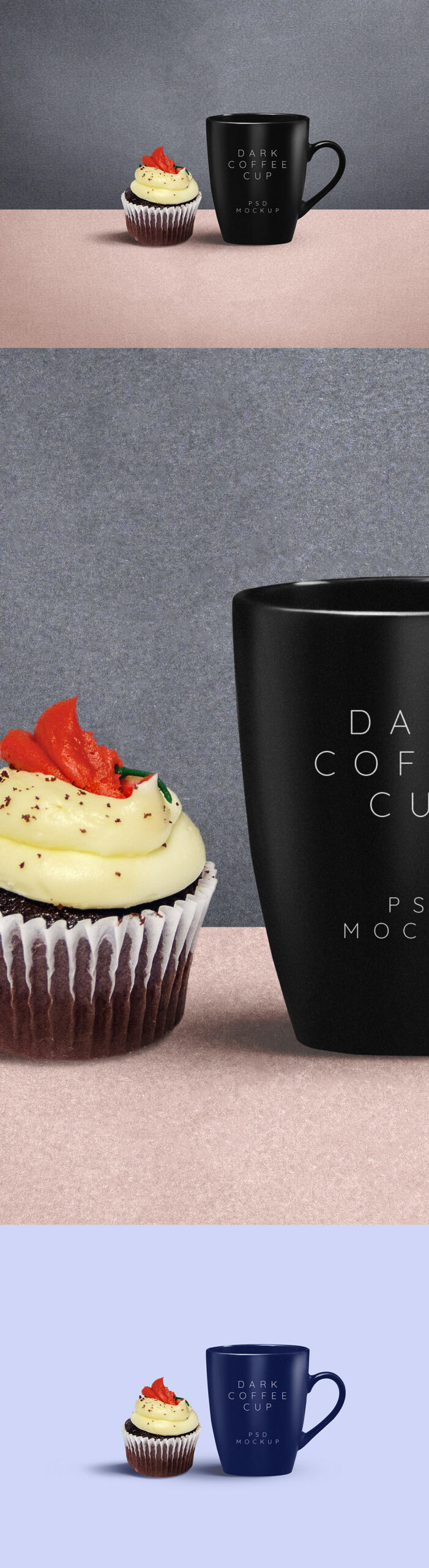 Dark Coffee Mug Plus Cupcake