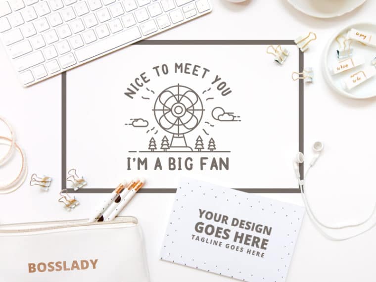 Feminine Office Things Scene