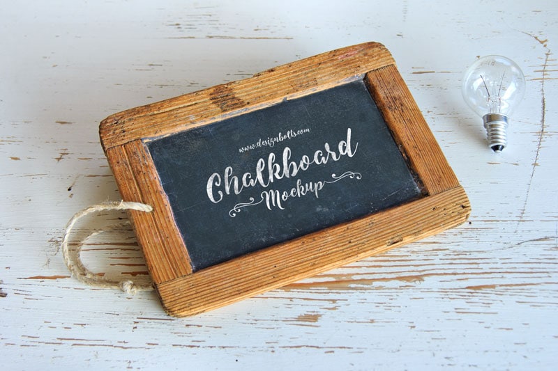 Download Free Wooden Frame Chalkboard Mockup in PSD - DesignHooks