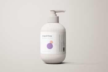 Liquid Soap Dispenser Bottle PSD Mockup Available For Free