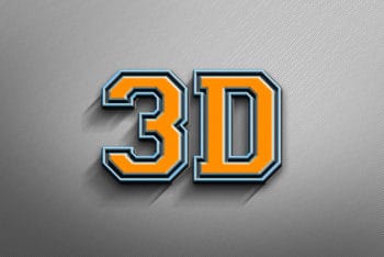 Free 3D Text Presentation Design Mockup in PSD