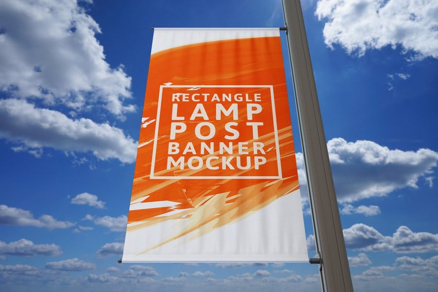 Download Lamp Post Banner PSD Mockup Download For Free | DesignHooks