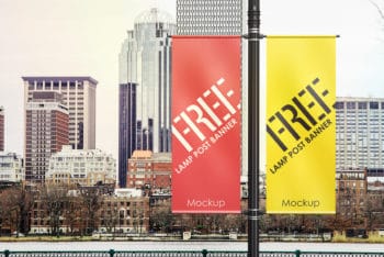 Roadside Banner PSD Mockup for Outdoor Advertising
