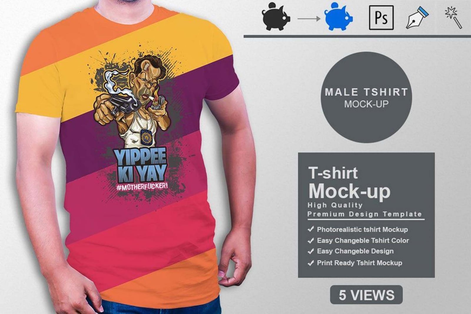 Download Men T-shirt Mockup in PSD Download For Free | DesignHooks