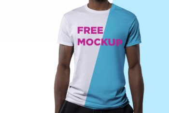 Customizable T-shirt Mockup Available in PSD Format & for Free