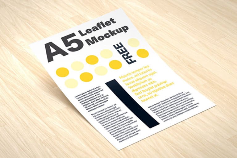 Free Download A5 Leaflet Mockup in PSD Designhooks