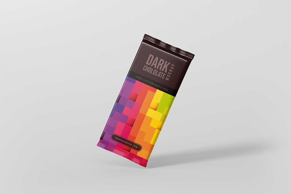 chocolate bar packaging mockup free psd