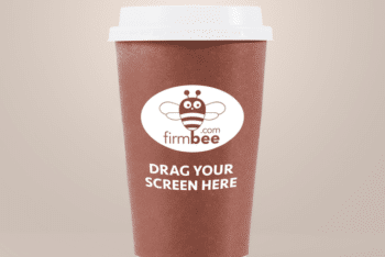 Brown Colored Coffee Cup PSD Mockup Available With User-friendly Features