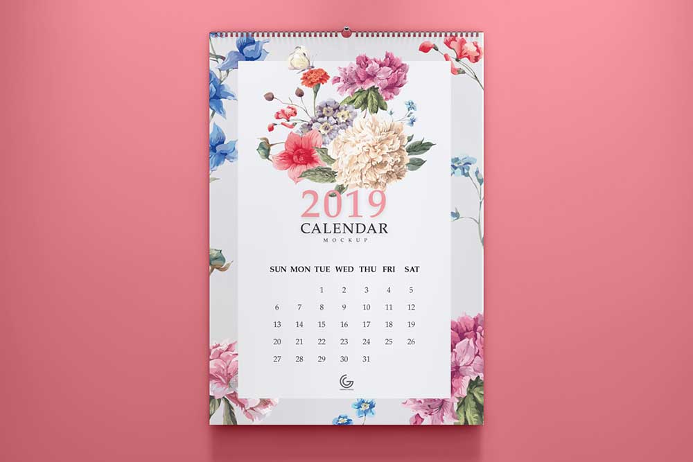 free calendar mockup