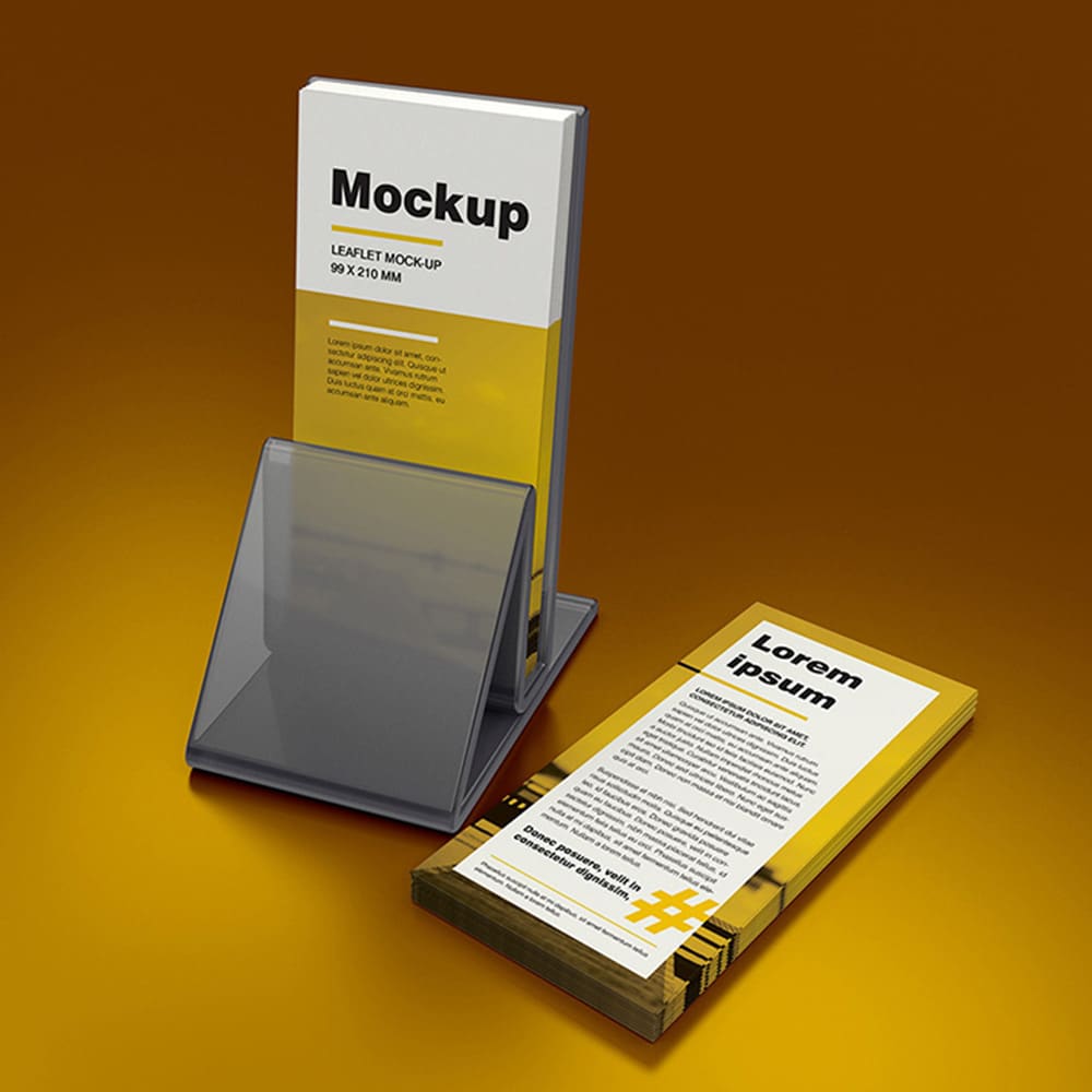 Download This Free  DL Leaflet  Mockup  in PSD  Designhooks