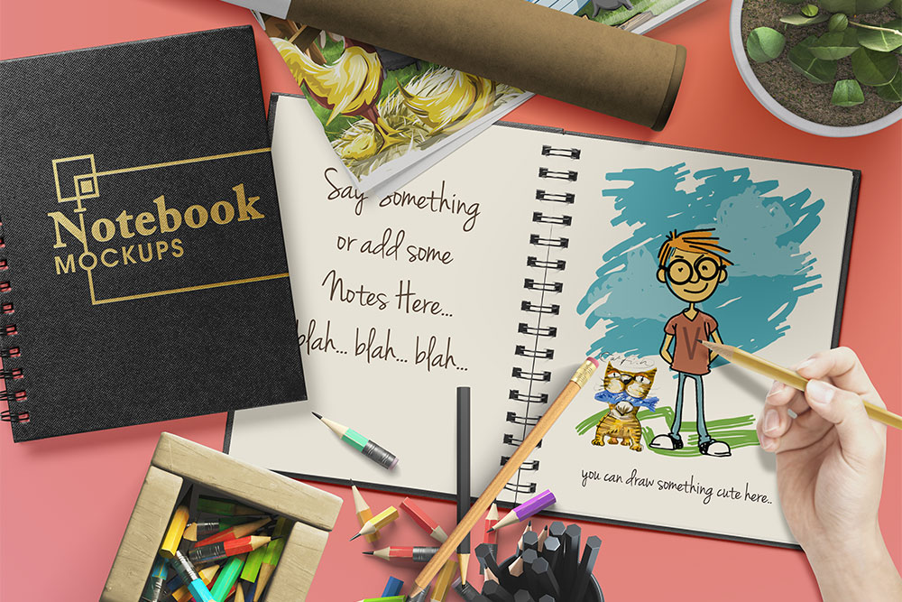 Download Download This Free Download Spiral Notebook PSD Mockup ...