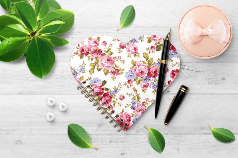 Download Download This Heart-shaped Spiral Notebook PSD Mockup ...