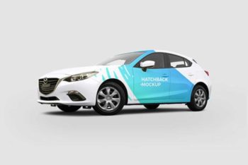 Hatchback Car PSD Mockup