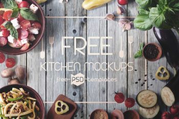Free Kitchen Scene Mockup