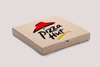 Free Pizza Box Packaging Mockup In PSD