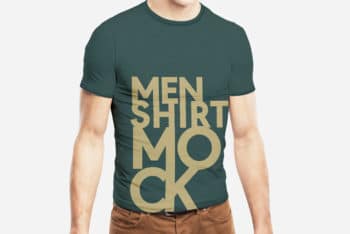 Free Rounded Collar T-shirt Mockup