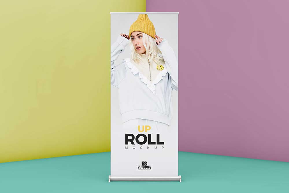 free roll up banner mockup