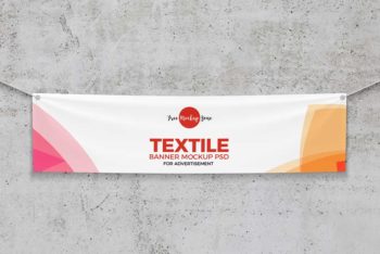Free Textile Banner Mockup