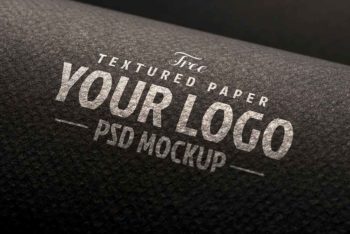 Free Textured Paper Logo Mockup