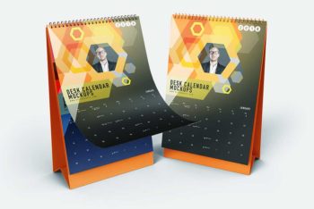 Free Vertical Desk Calendar Mockup