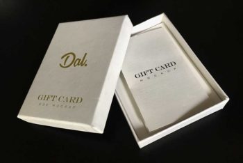 Gift Card Box Mockup In PSD