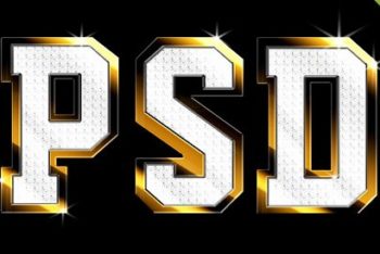 Free Glamour Alphabet Design Mockup in PSD