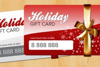 Free Holiday Gift Card Design Mockup in PSD