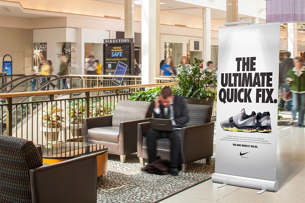 hotel lobby roll-up banner mockup
