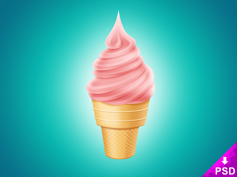 Ice cream Cone PSD Mockup Design