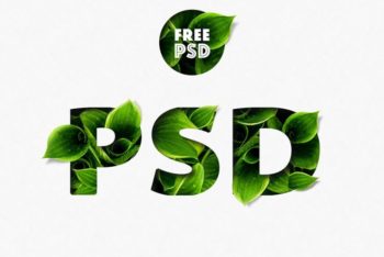Free Customizable Leaf Text Effect Mockup in PSD