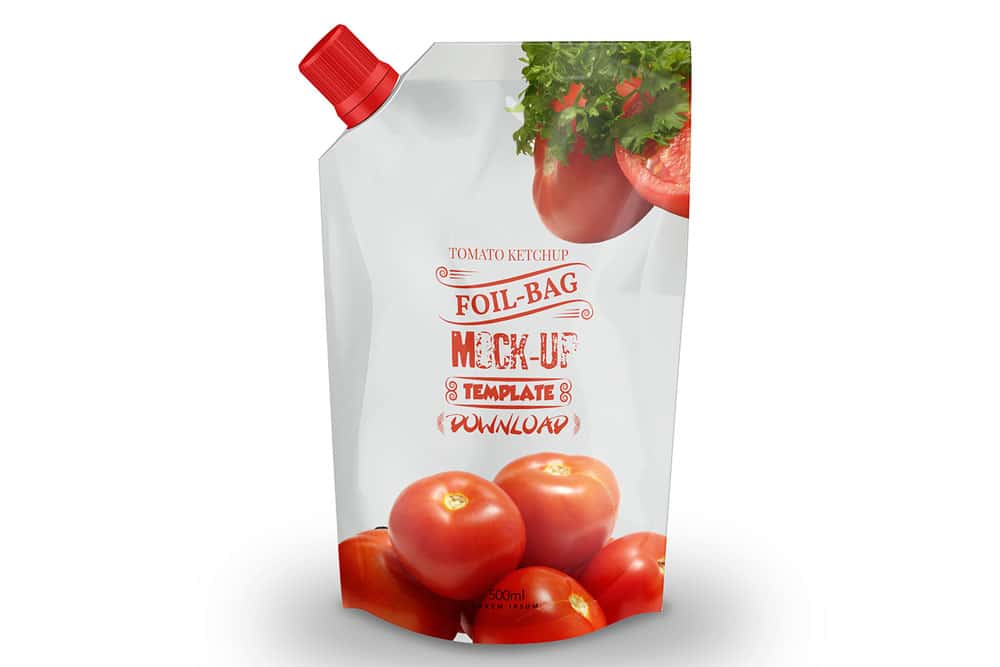 Download This Ketchup Pouch Mockup in PSD - Designhooks